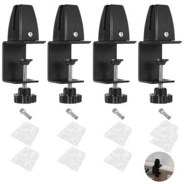 Imagem de 4 braçadeiras de suporte de proteção contra espirros, braçadeiras divisórias de mesa ajustáveis para painéis de 0,4 a 2 cm, clipes de partição de acrílico de acrílico, clipes de painel de privacidade
