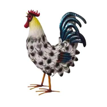 Imagem de Bothyi Decoração de de metal, figura de decoração de quintal de galinha, arte de quintal, escultura de animal, estátua de jardim, estatueta ao ar livre