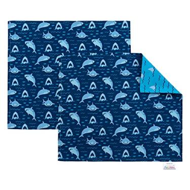 Imagem de Jogo americano de pano reutilizável Funkins para crianças e lancheiras | Reutilizável, lavável na máquina, ecológico | 38 x 33 cm, 2 camadas, espesso, absorvente, durável | Conjunto de 2 jogos