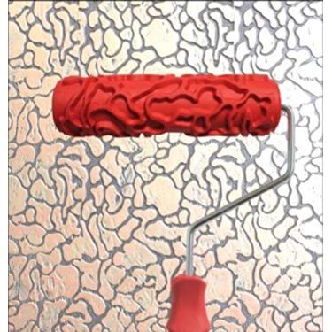 Imagem de Greek Art Rolo de pintura com padrão DIY de 18 cm, rolo decorativo de borracha, rolo de textura com alça de plástico - mais de 300 padrões (padrão AE1)