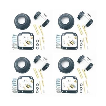 Imagem de 4 conjuntos de kit de reparo de carburador para YM XJR400 1993-1999 vedação de câmara a vácuo diafragma parafuso mistura de ar peças de reconstrução de válvula flutuante