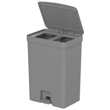 Imagem de Lixeira Dupla Para Cozinha Banheiro Escritório Esconde Saco Com Pedal 