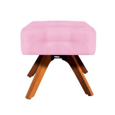 Imagem de Kit 02 Puffs Giratório Elisa Suede Rosa Bebê - D' ROSSI