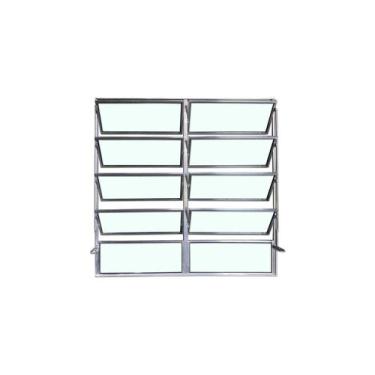 Imagem de Vitro Basculante 100 x 120 Alumínio Brilhante 2 Seções Linha Esmeralda