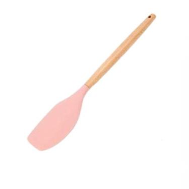 Imagem de Espátula de Silicone com Cabo de Madeira Rosa FEN7168D - FENIMA