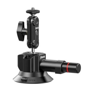 Imagem de Suporte Ventosa Ulanzi SC01 para Carro Preto, Fixação Segura, Rotação 360°, Compatível com Câmeras de Ação, Celulares e DSLRs para Filmagens Estáveis
