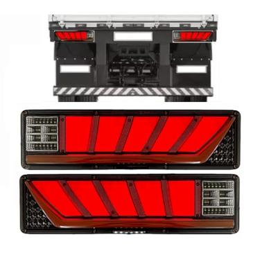 Imagem de Par Lanterna Traseira LEd Sete sequêncial Caminhão Utilitario Carreta Reboque KLXQTL-105 - KLX