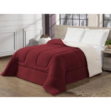 Imagem de Coberdron Queen Sherpa Pele de Carneiro Vermelho - Charme do Detalhe