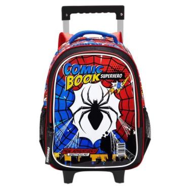 Imagem de Mochila De Rodinhas Escolar Infantil Spider Comic Book Hero - Denlex, 