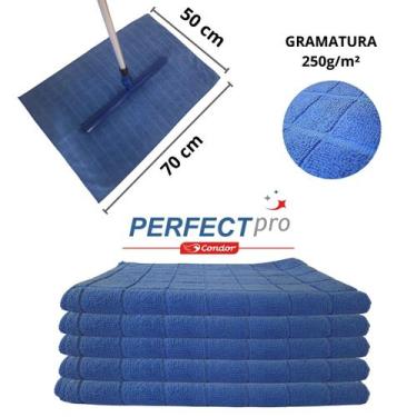 Imagem de Pano de Chão Microfibra Limpeza Geral Grande 70x50 C/ 5 UN - Perfect P