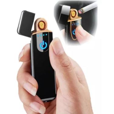 Imagem de Isqueiro Acendedor Recarregável USB Eletrônico Premium Luxo Touch Pres