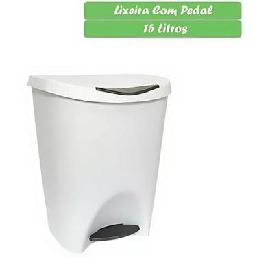 Imagem de Lixeira 7,5L Cesto Pedal Lixo Banheiro Resistente Escritório - M&E Sto