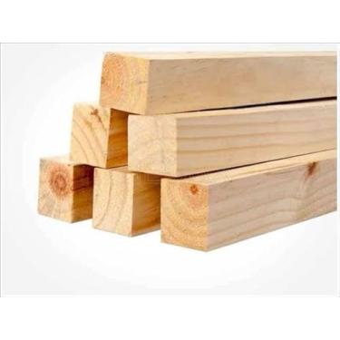 Imagem de 6 peças de madeira caibro pinus, acabamento liso, 3,5 x 3,5 x 0,80