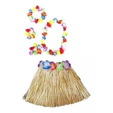 Imagem de Fantasia Havaiana Kit Princesa Carnaval Festa Praia Luau Ula