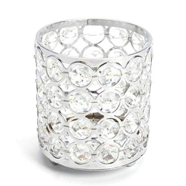 Imagem de Porta-lápis de cristal europeu de metal com purpurina, tubo de armazenamento, organizador de mesa, papelaria, recipiente, acessórios de escritório (D)