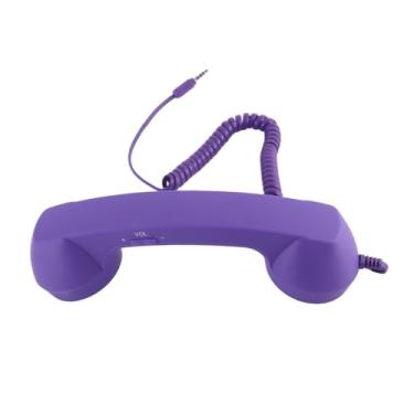 Imagem de Aparelho de telefone celular GRCFUMO, USB C Provo de telefone Vintage Vintage Haplet com soquete de 3,5 mm, aparelho de telefone Retro vintage para smartphone (Violeta)