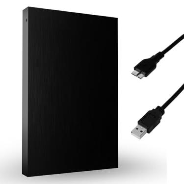 Imagem de Disco rígido externo de 1 TB HDD de 2,5 polegadas, armazenamento de dados externo, tamanho de bolso, disco rígido de backup USB 3.0, compatível com PC, Mac, laptop, PS3, PS4 - preto
