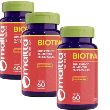 Imagem de Kit 3 Biotina pura original cabelos e unhas Vitamina b7  Suplemento al