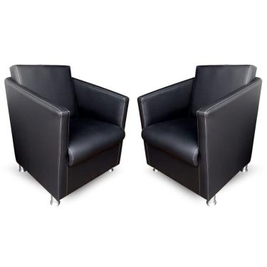 Imagem de Kit 02 Poltronas Decorativa e Escritório Tilla Plus Napa Preto - ds Estofados