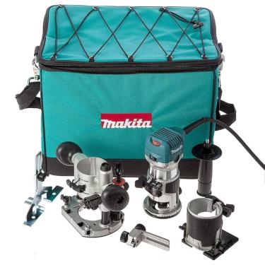 Imagem de Tupia Eletronica 6Mm Industrial 710W Com Adaptador Coletor Bolsa Acessórios RT0700CX2 110V Makita