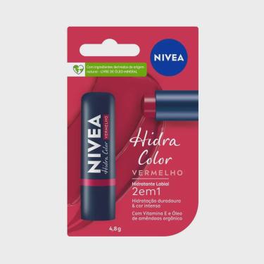 Imagem de Hidratante Labial Nivea Hidra Color 2 em 1 Cor Vermelho 4,8g