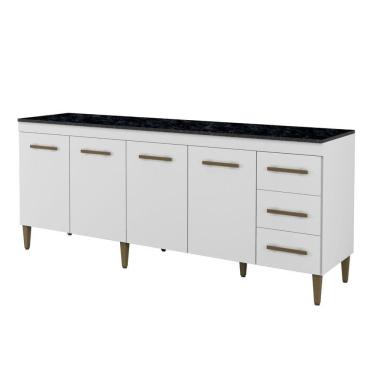 Imagem de Balcão Atenas 4 Portas E 3 Gavetas Kaiki Móveis Cor: branco