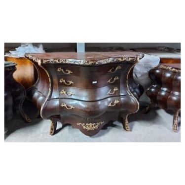 Imagem de Cômoda Classica Imponente Abaulado Bronze Marmore Luxo