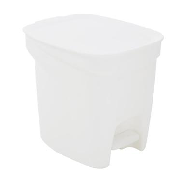 Imagem de Lixeira Tramontina com Pedal Basic Compact em Polipropileno Branca – 7 L
