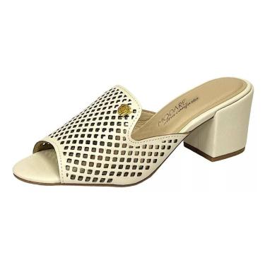 Imagem de Tamanco Feminino Conforto Microfuros Salto Médio Modare