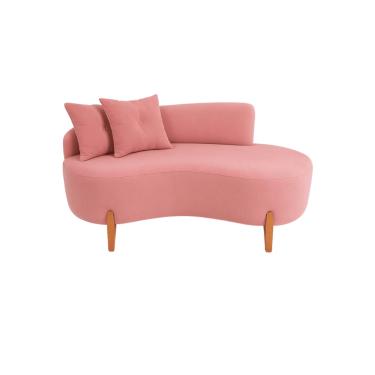 Imagem de Sofá Orgânico 2 Lugares C/2 Almofadas Curvo Sala Recepção Veludo Rosê  - Montanaris Decor