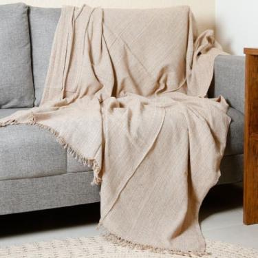 Imagem de Manta King Gigante 3,00M x 1,80M Decorativa Colcha Coberta Proteção Cama Sofá(Bege (3,00M x 1,80M))