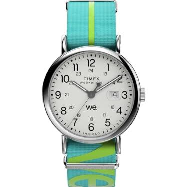 Imagem de Timex Relógio masculino Weekender 40 mm - pulseira azul mostrador branco caixa prateada, Azul