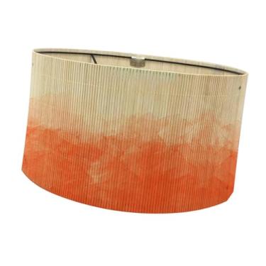 Imagem de IEUDNS Sombra de lâmpada de bambu, lustre de lustres acessórios leves de luz substituível tampa da lâmpada europeia para lâmpada de mesa, Gradiente Laranja