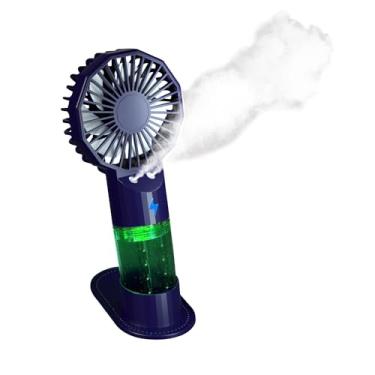 Imagem de Tsivi-Air Ventiladores manuais portáteis de resfriamento de névoa dupla para viagens na praia, maquiagem ao ar livre, shows, ventilador de névoa dupla alimentado por bateria, ventilador de névoa