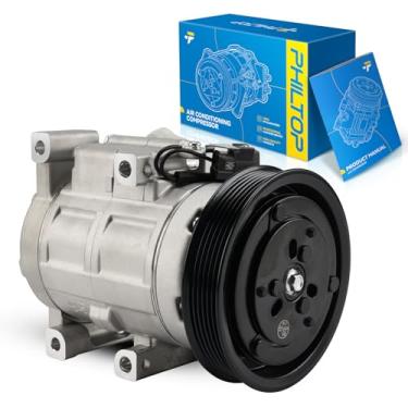 Imagem de PHILTOP Compressor AC 98122 compatível com Mazda 3 2010-2013 2,5L, 5 2012-2015, 3 2010-2013 2.3T, compressor de ar condicionado com embreagem