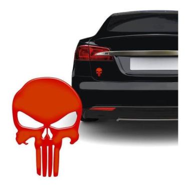 Imagem de Adesivo Caveira O Justiceiro Resinado Refletivo Moto 10x7 Cm - Resitan