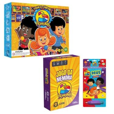 Imagem de Kit 3 palavrinhas - 3 vol: jogo vamos cantar + jogo da memória + aquab