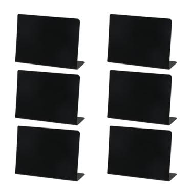 Imagem de Xiaoyztan 6 peças de quadro de giz apagável, buffet, menu, quadros-negros, em forma de L, placas de mensagem manuscritas para restaurante, padaria, festas, casamento, loja de varejo, 10 x 8 cm, preto