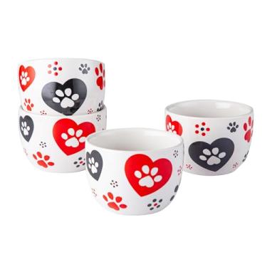 Imagem de Temp-Tations – Conjunto de 4 copos de sobremesa de creme Brulee, tigelas pequenas para assar, sorvete, pratos de suflê ou charcutaria, prato de cerâmica para servir individualmente