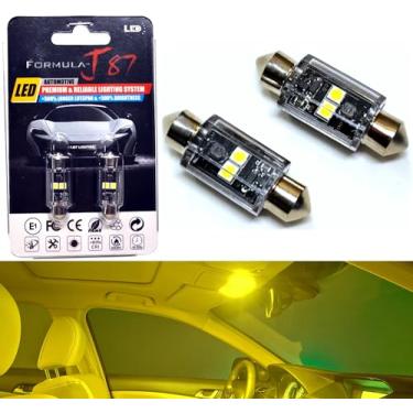 Imagem de Formula-J87 Lâmpadas LED 3030 SMD 36 mm DE3423 DE3425 12844 6418 C5W – Domo interior, mapa, porta, porta-malas, carga, substituição de luz de porta-luvas (pacote com 2) (amarelo)