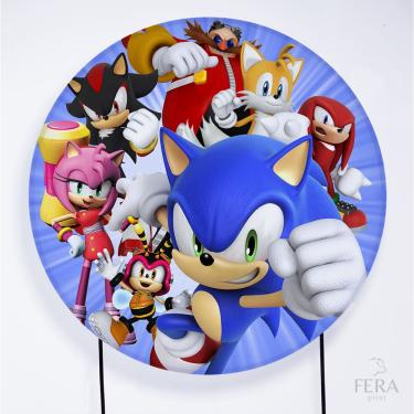 Imagem de Painel Decorativo para Festa 1,30x1,30 metros Vesti Fácil com Elástico Sonic - Fera Print