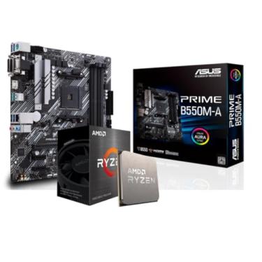 Imagem de Kit Upgrade AMD Ryzen 5 5600GT, Placa Mãe Asus Prime B550M-A