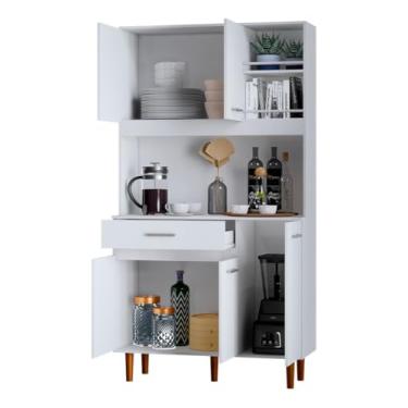 Imagem de Balcão Armário De Cozinha Organizador Multiuso, Ideal Para Suporte Microondas, Forno Elétrico, Fruteira Modular, Porta Talheres