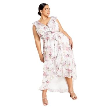 Imagem de City Chic Vestido plus size, vestido maxi Ella Jane, Floral pastel, 50