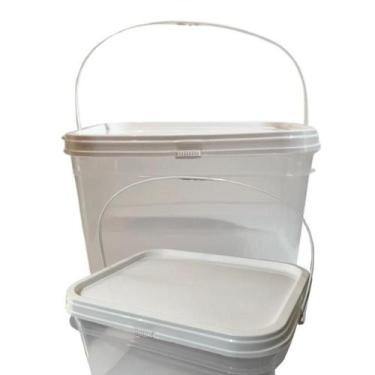 Imagem de Balde Alça Plastica Curitiba Transparente 2.4L-Kit 10 Pçs - Nastripack