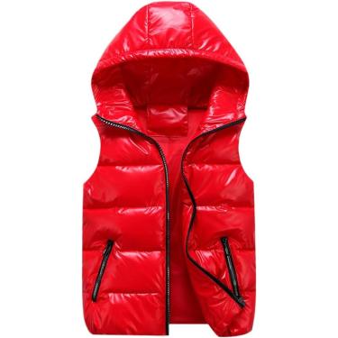 Imagem de Casaco de colete com capuz de inverno, com capuz com capuz de inverno, com casaco de algodão com algodão espeto, vermelho, vermelho, 3xl
