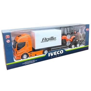 Imagem de Caminhão Iveco Hi-Way Sortido Com Empilhadeira 484 - Usual Brinquedos,