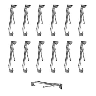 Imagem de Pacote com 13 cabides de calha de 12 cm para calhas de alumínio K-Style – Suportes ocultos de calha com parafusos pré-inseridos para reparo rápido de calha