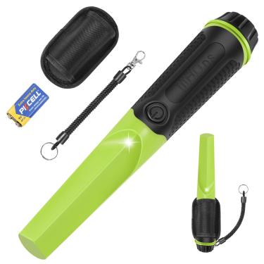 Imagem de Xiutantxmd Pinpointer, detector de metais portátil profissional com profundidade de detecção de 25,4 cm, 9 modos, sensibilidade ajustável, IP68 totalmente à prova d'água, detecção de 360°, lanterna