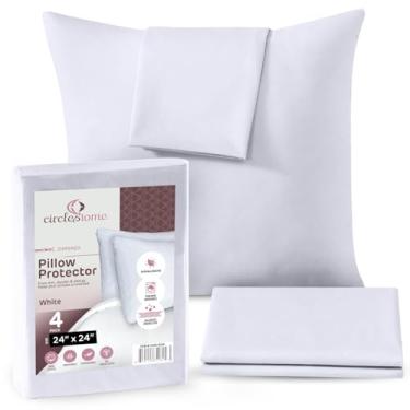 Imagem de CIRCLESHOME Protetores De Almofada - Fronhas Respiráveis 100% Algodão, 24 X Quadradas, Protegem Almofadas Contra Sujeira, Poeira E Detritos (Protetores Quadrados Pacote Com 4 24)